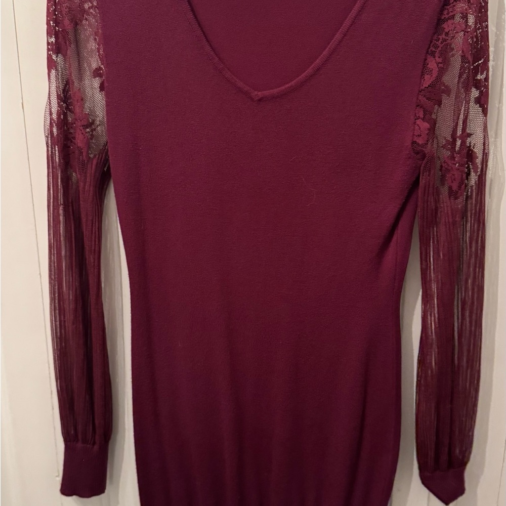 VENUS Deep Red Knit Top